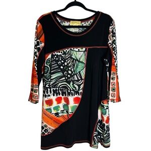 Kristin Crenshaw Colorful Abstract Asymmetrical‎ Graphic Tunic Womens XL Canada